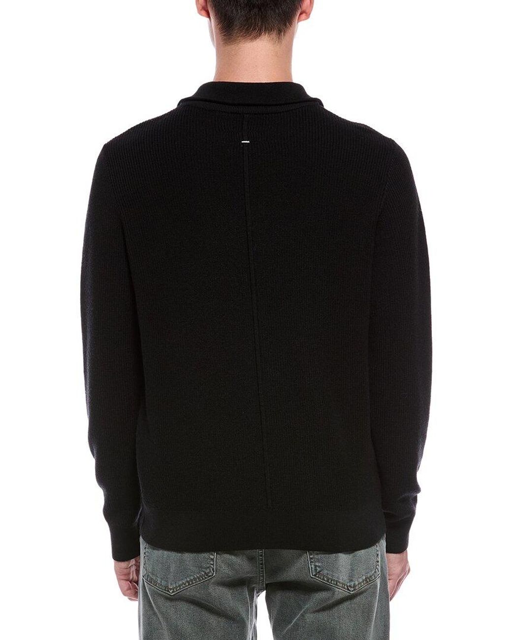 Rag & Bone Black Joel Wool-Blend 1/2-Zip Sweater for men