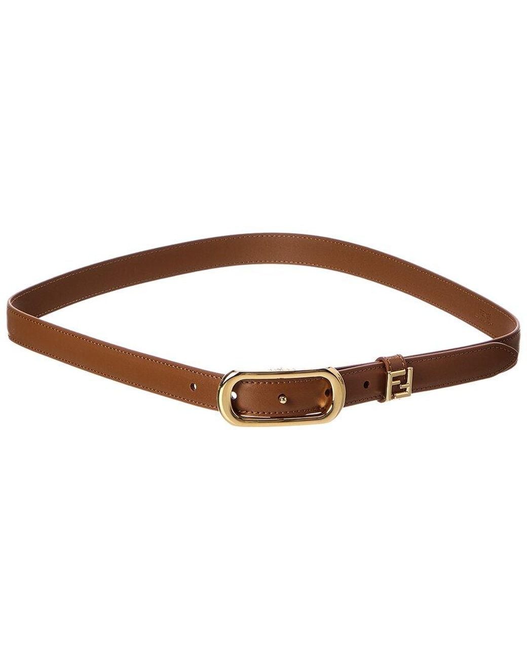 Fendi Brown Ff Leather Belt