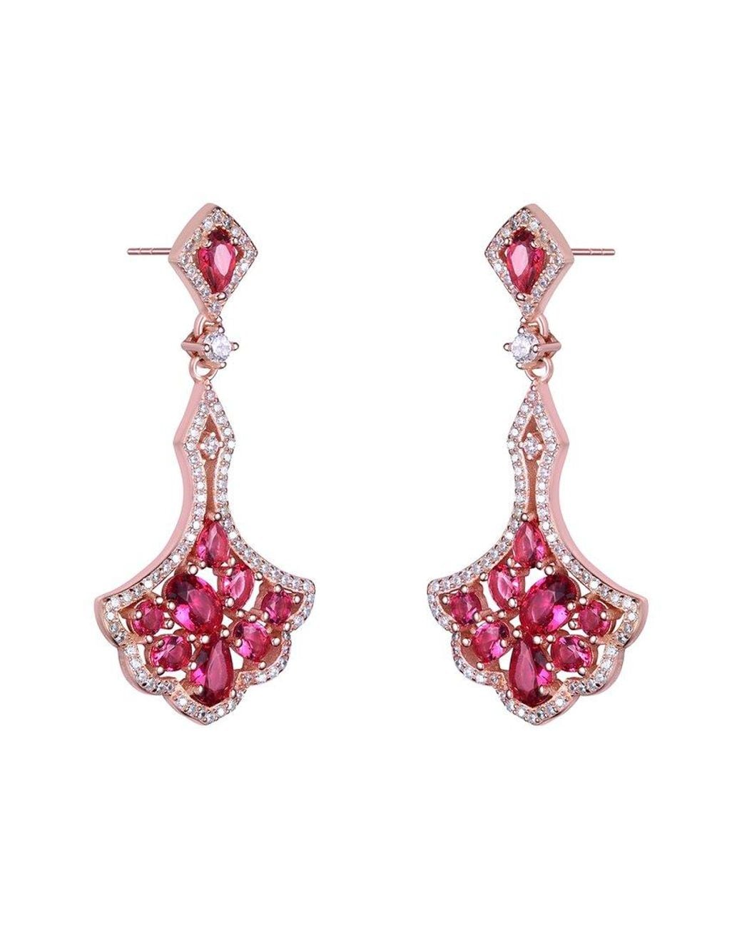 Genevive Jewelry Pink 14k Rose Gold Vermeil Earrings