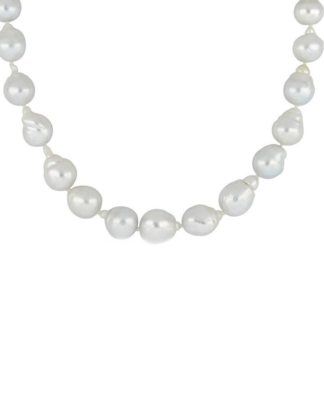 Diamond Select Cuts White 14k 0.01 Ct. Tw. Diamond 10-13mm Pearl Necklace