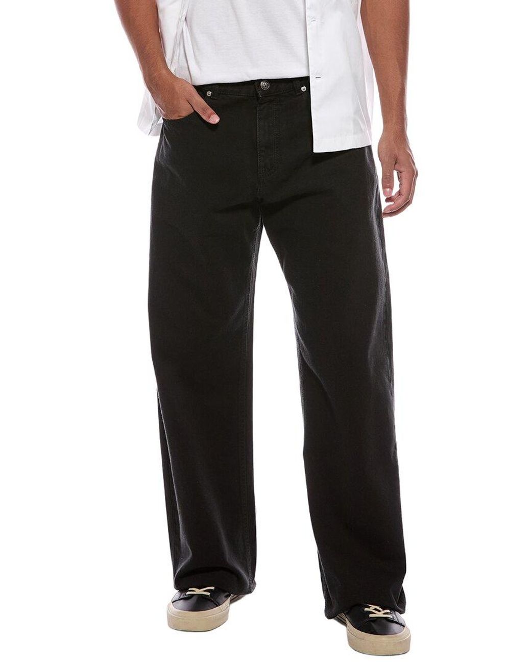Palm Angels Black Monogram Loose Denim Pant for men
