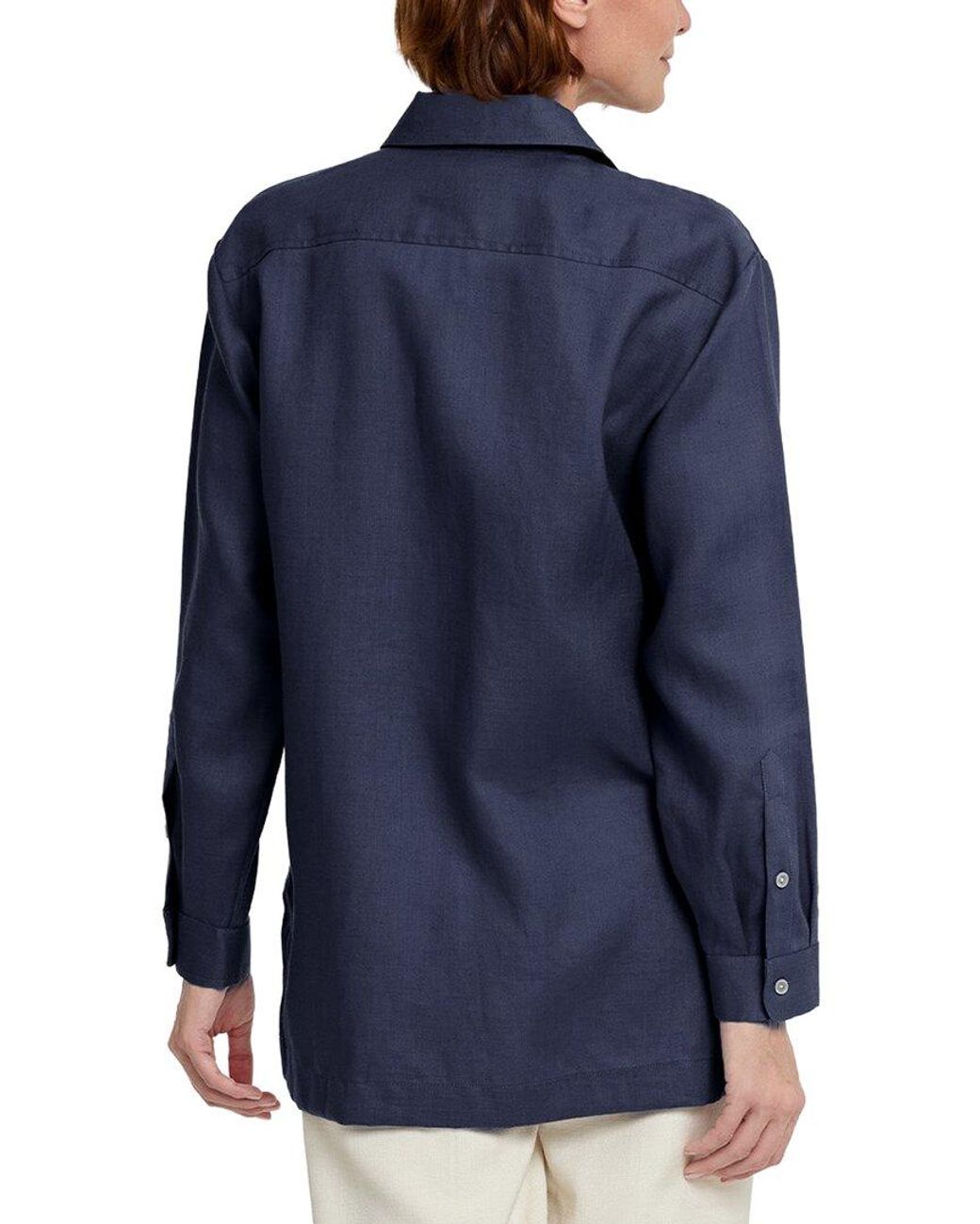 Hinson Wu Blue Nadia Linen Shirt