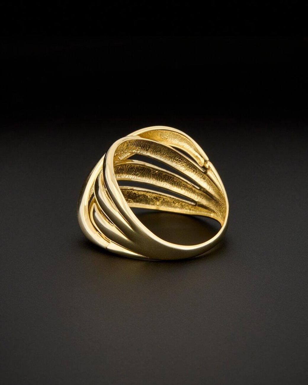Italian Gold Black 14k Crossover Ring