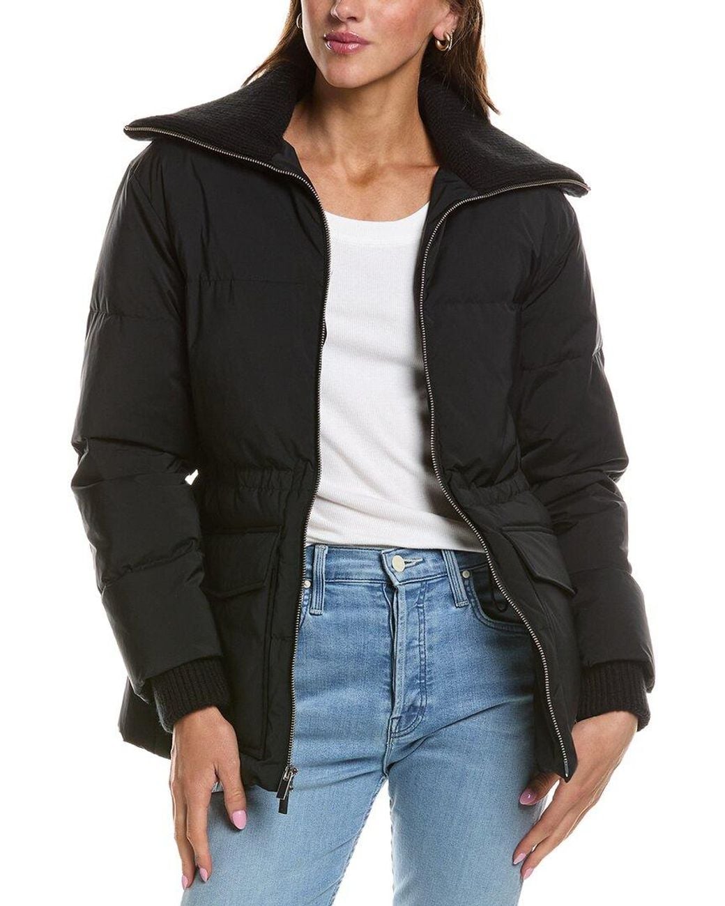 Theory Black Combo Puffer Jacket