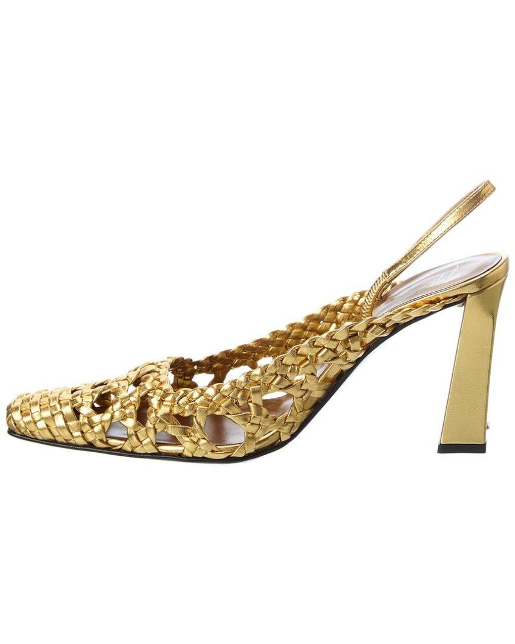 Giuseppe Zanotti Metallic Brenda 90 Leather Slingback Pump