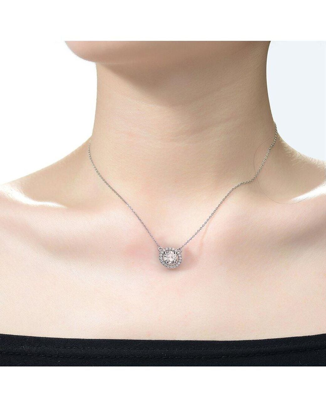 Rachel Glauber Metallic Cz Necklace