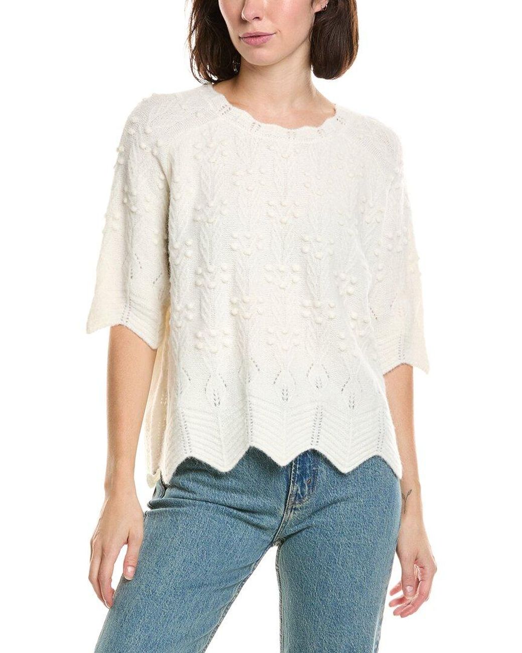 LaBiz White Wool & Alpaca-Blend Sweater