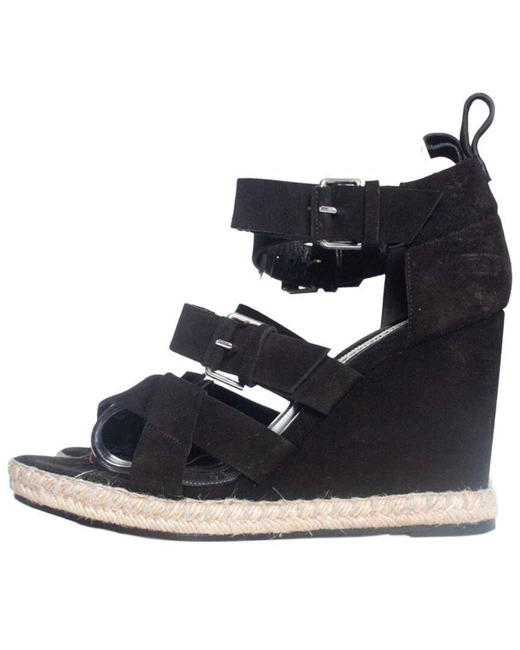 Balenciaga Blue Suede Wedge Sandal (Authentic Pre-Loved)