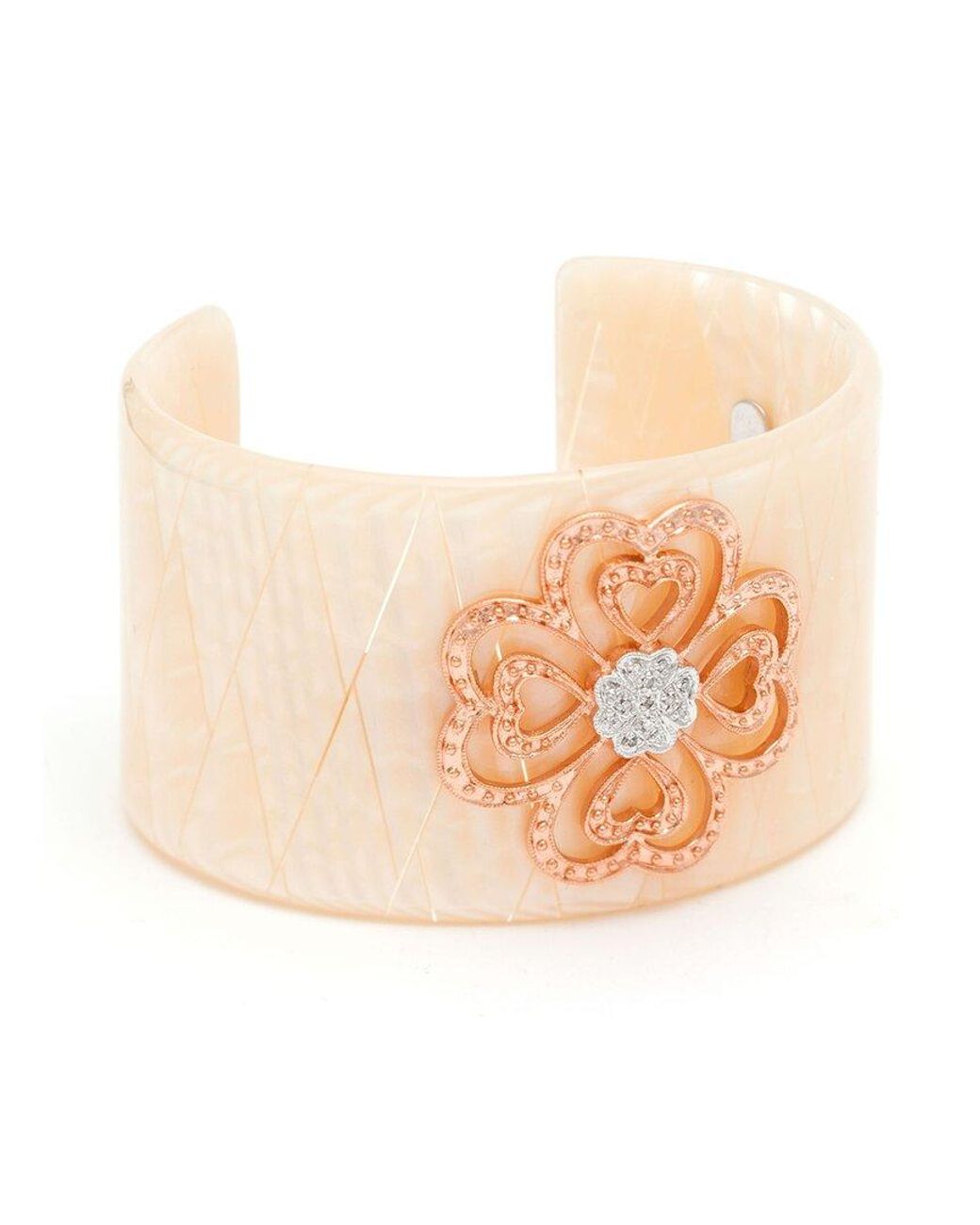 Diamond Select Cuts White 14k Over Silver 0.05 Ct. Tw. Diamond Filigree Bangle Bracelet