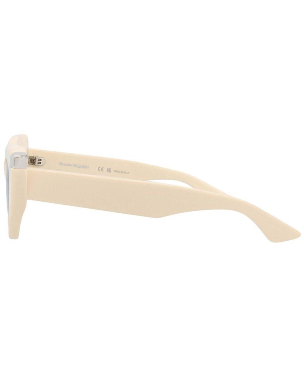 Alexander McQueen White Am0442S 50Mm Sunglasses
