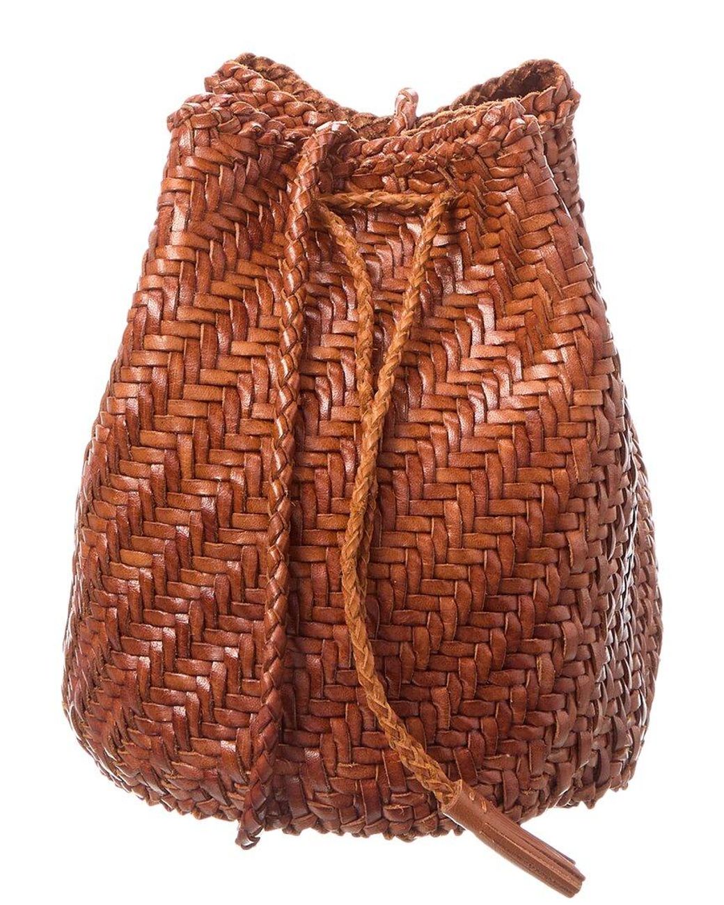 Dragon Diffusion Orange Pompom Double Jump Leather Bucket Bag
