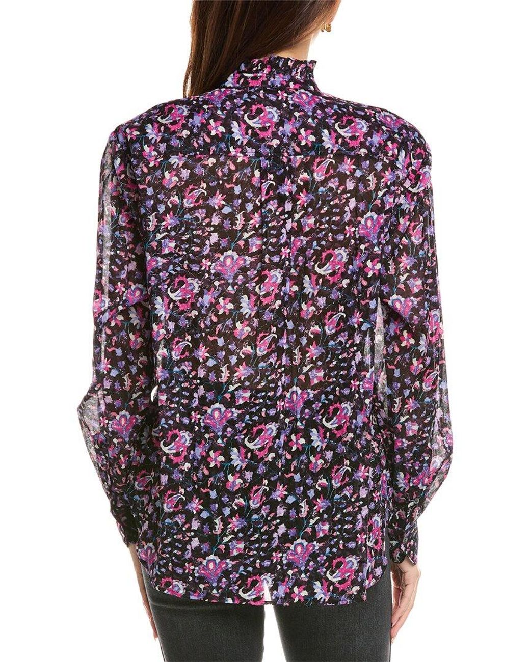 Isabel Marant Purple Isabel Marant E'Toile Silk-Blend Blouse