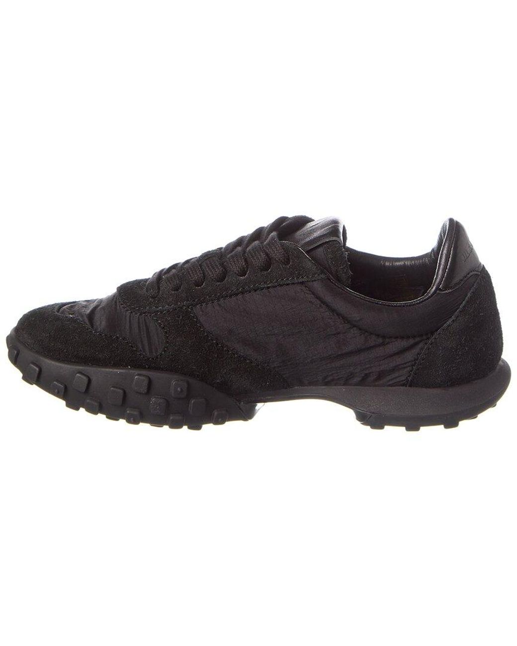 Jil Sander Black Nylon & Suede Sneaker