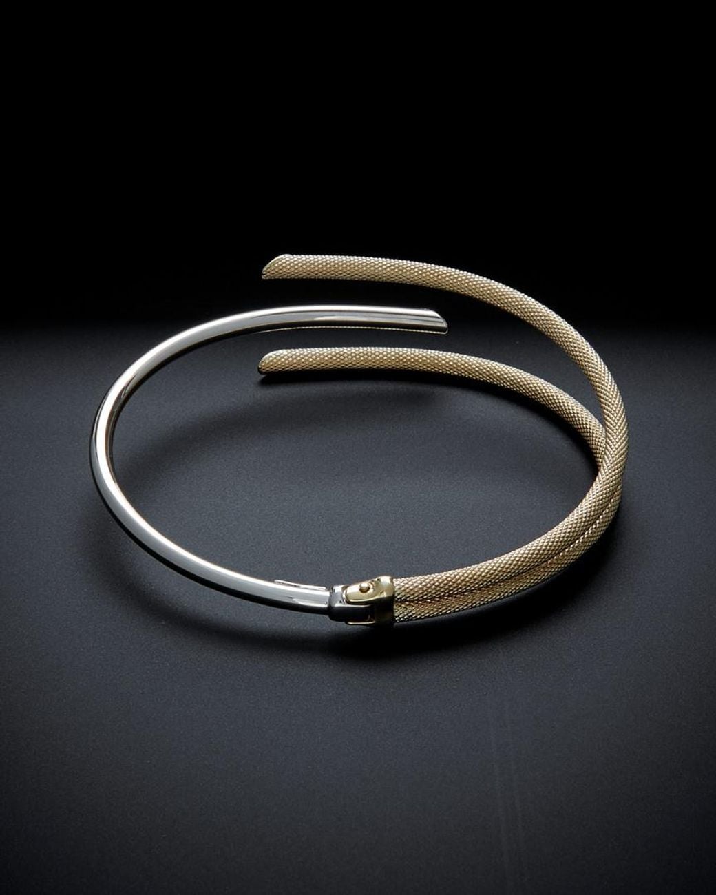 Italian Gold Black 14k Two-tone Cuff