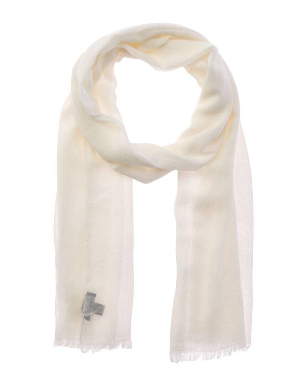 Bruno Magli White Cashmere-Blend Scarf