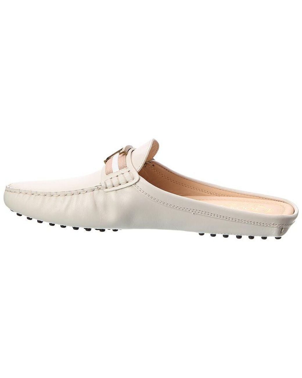 Tod's White Leather Mule