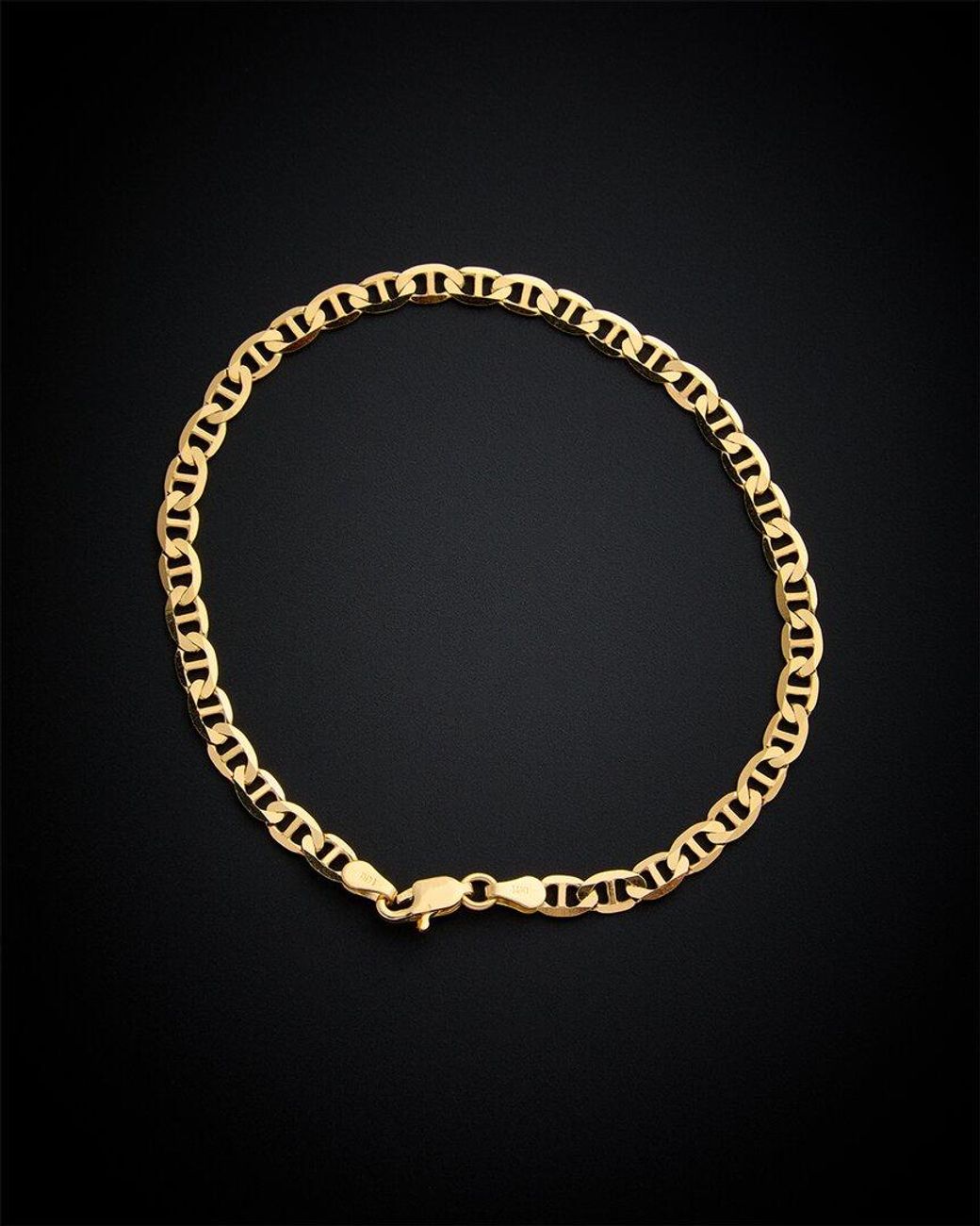 Italian Gold Black 14k Mariner Link Bracelet