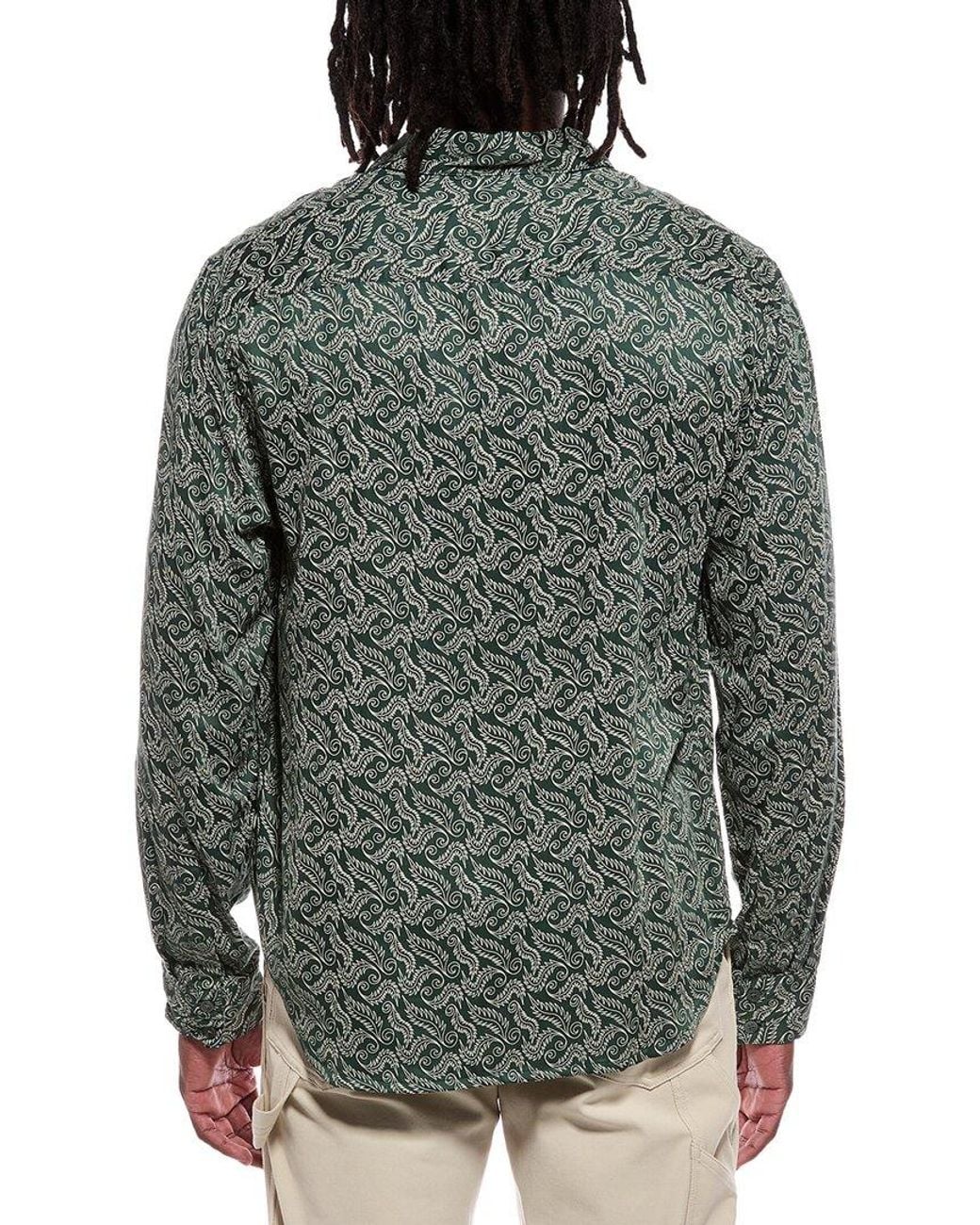 John Varvatos Gray Rodney Printed Shirt for men