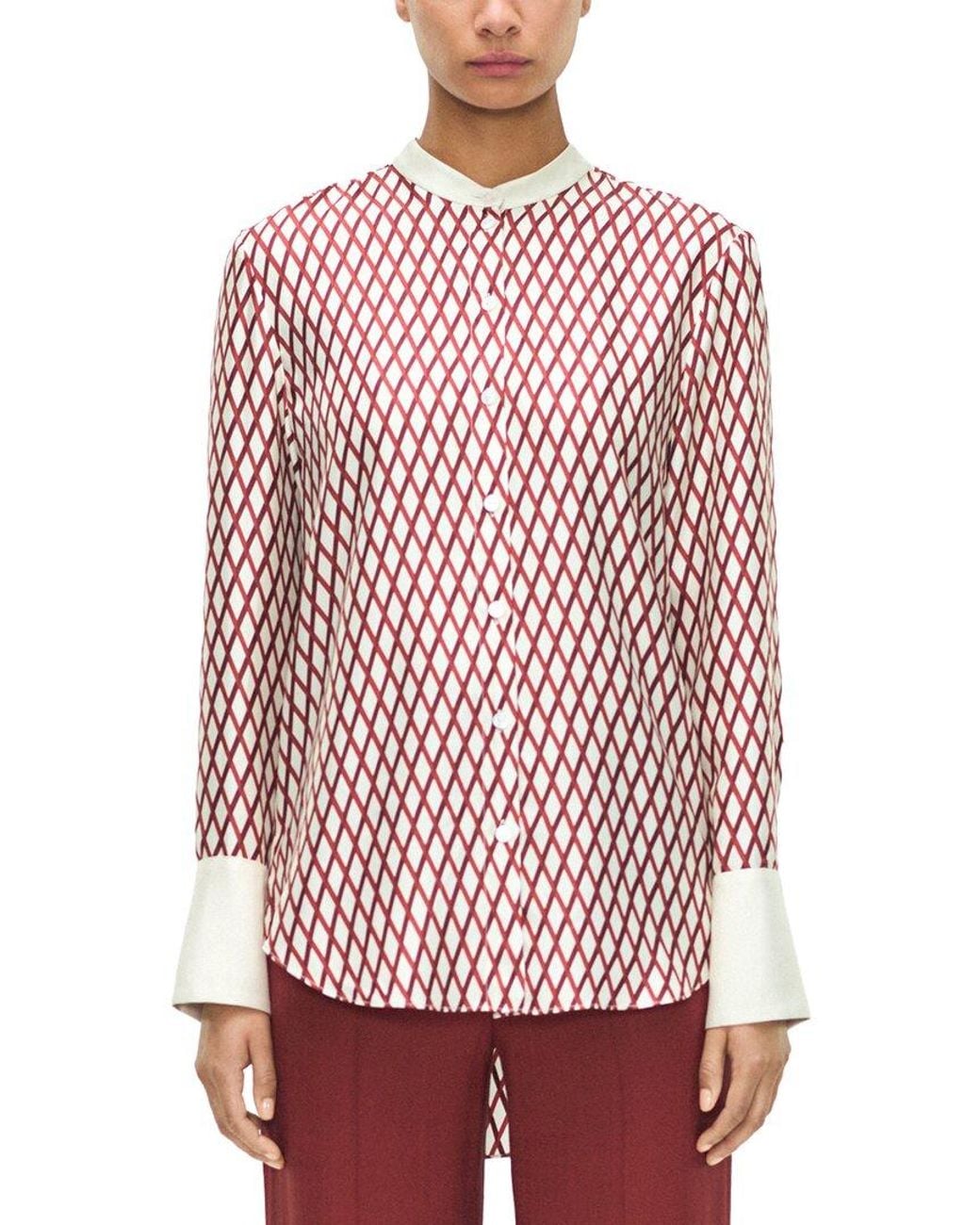 Adam Lippes Red Farrow Silk Top