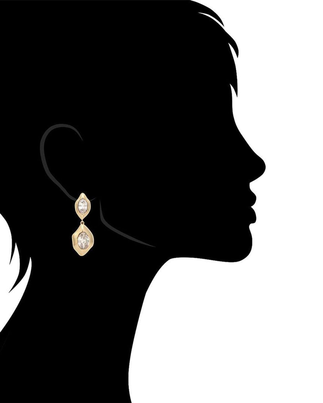 Rivka Friedman Metallic 18K Plated Cz Dangle Earrings