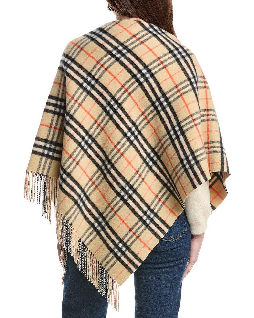 Burberry Natural Check Wool & Cashmere-Blend Cape