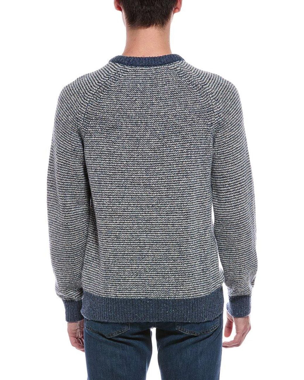 Faherty Brand Gray Donegal Wool-Blend Crewneck Sweater for men