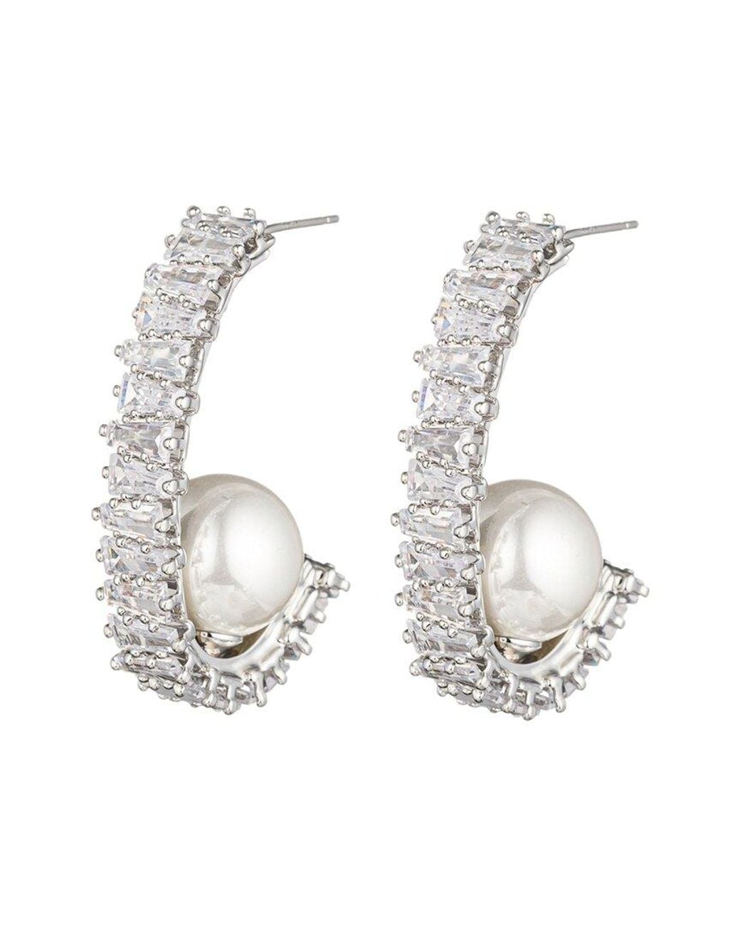 Eye Candy LA White Cz Ava Half Loop Earrings