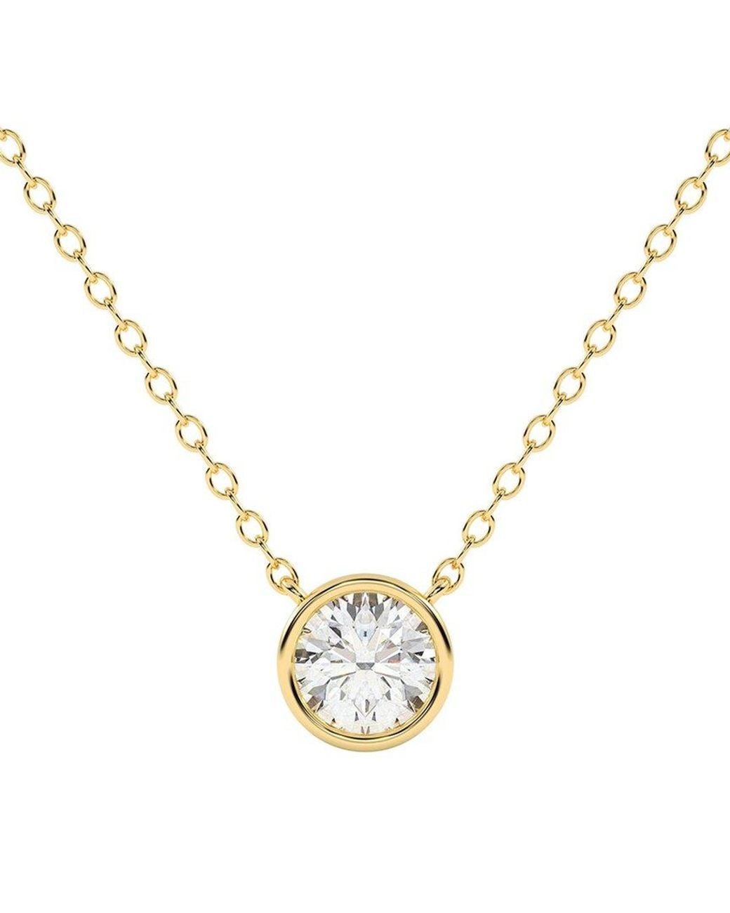 Lab Grown Diamonds Metallic 14K 0.50 Ct. Tw. Lab-Grown Diamond Necklace