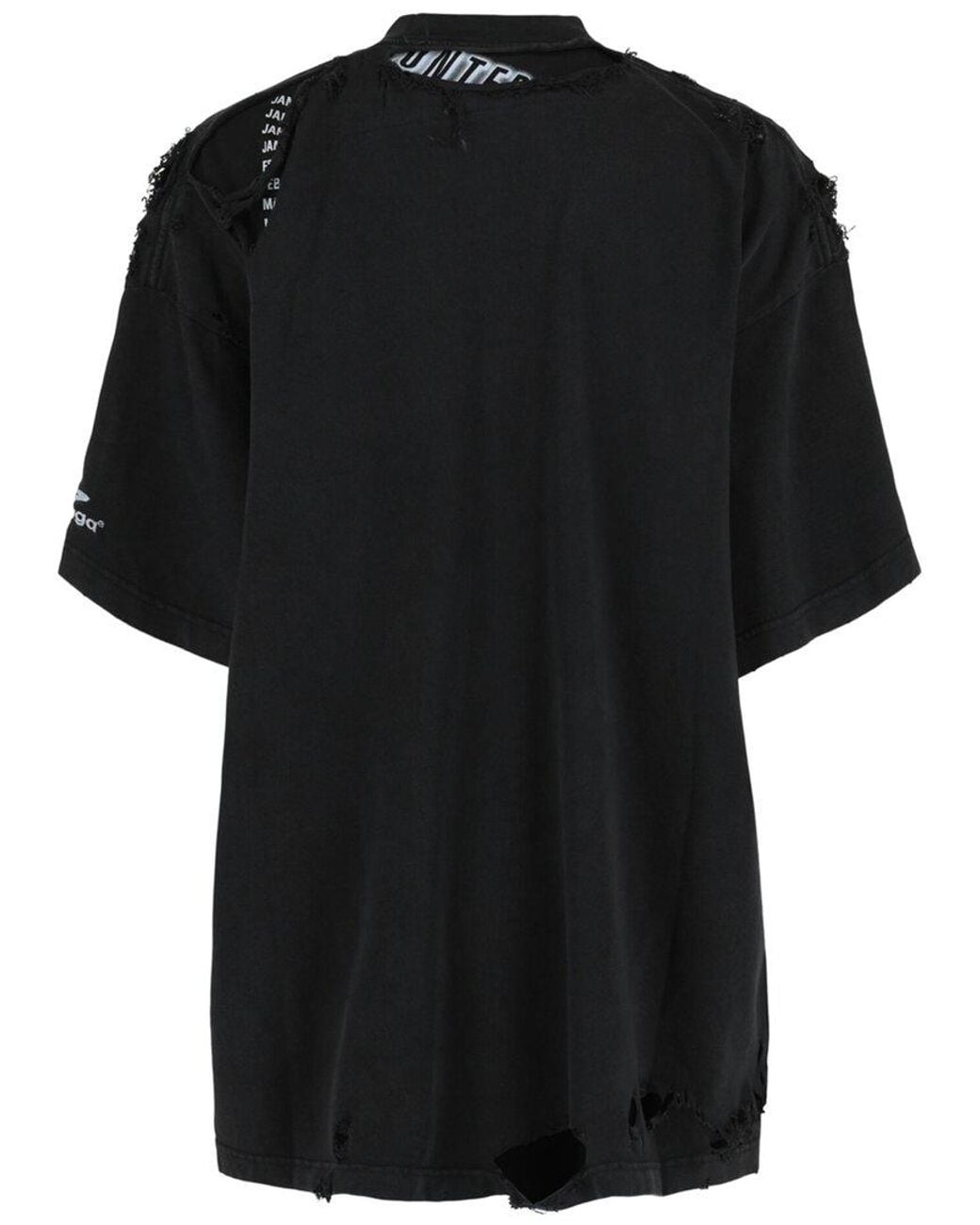 Balenciaga Black Oversized Distressed T-Shirt