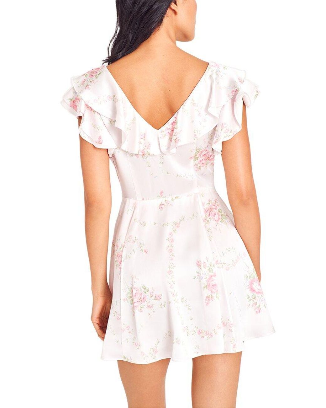 LoveShackFancy Frankie Silk Mini Dress in White Lyst UK