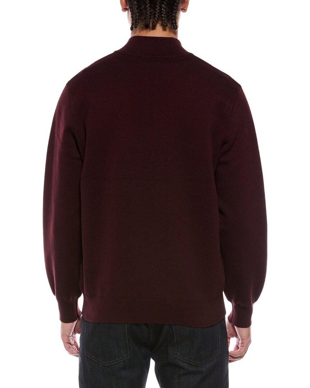 Jason Wu Red Knit 1/4-Zip Pullover for men