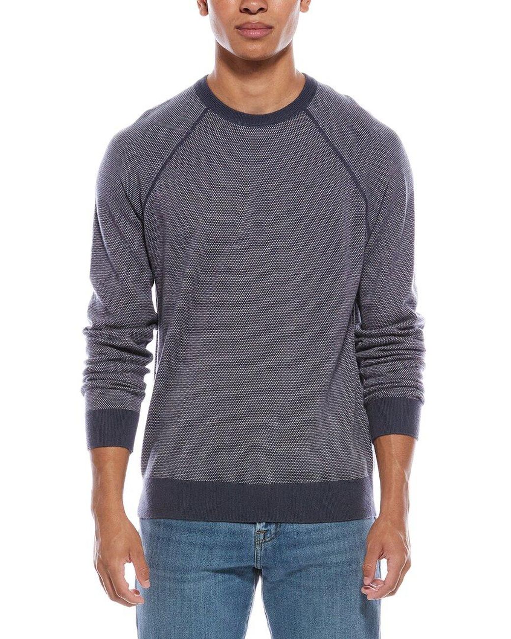 Vince Cashmere Raglan Crewneck Sweater Blue Vince Birdseye Raglan