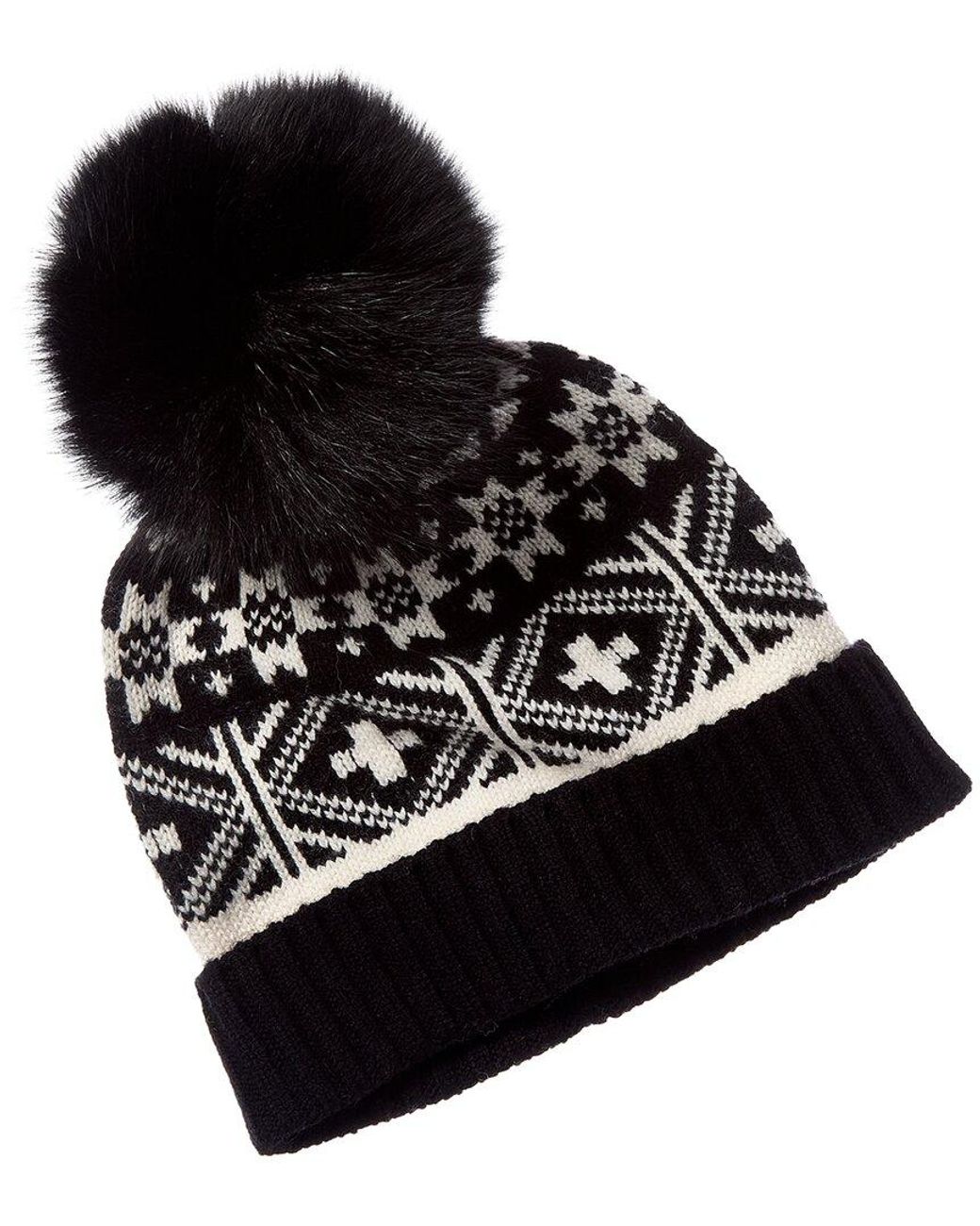 Sofiacashmere Black Sofiacashmere Fairisle Wool & Cashmere-Blend Hat