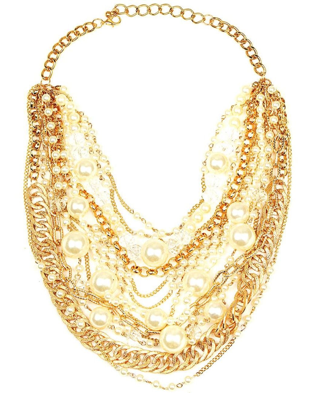 Eye Candy LA Metallic Pearly Loop Necklace
