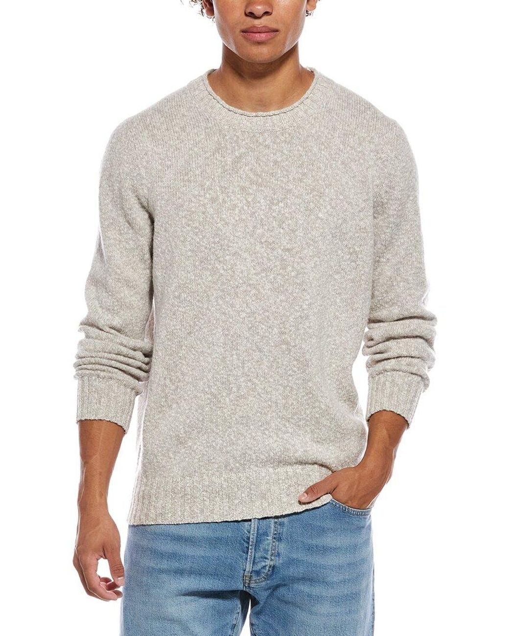 Brunello Cucinelli Gray Wool & Cashmere-Blend Sweater for men