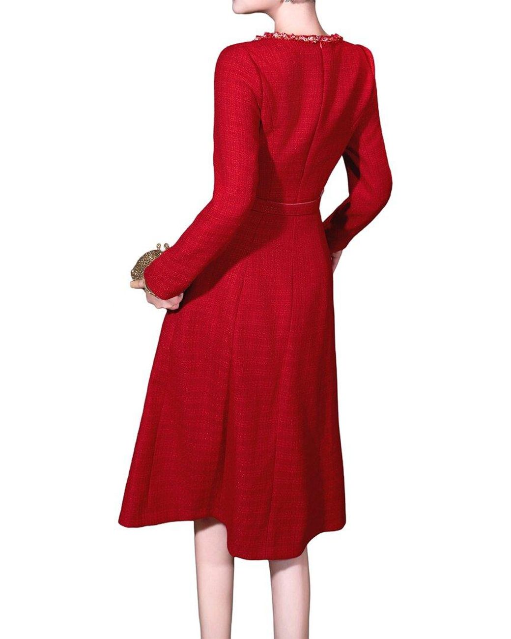 BRC By BURRYCO Red Solid Midi Dress
