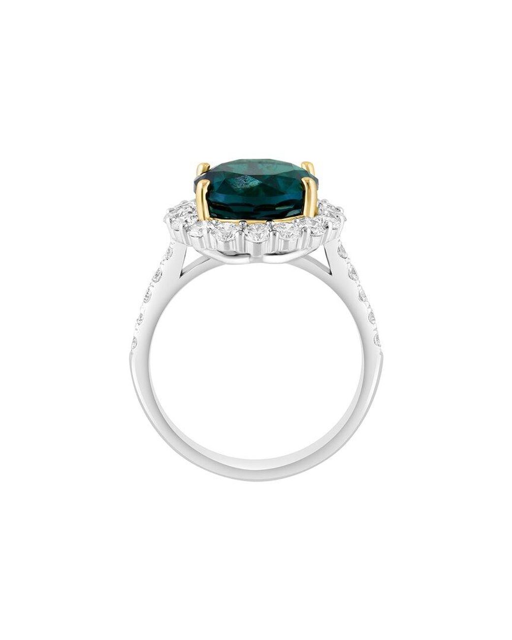 Effy Fine Jewelry Multicolor 14K Two-Tone 4.12 Ct. Tw. Lab-Grown Diamond & Lab-Grown Emerald Ring