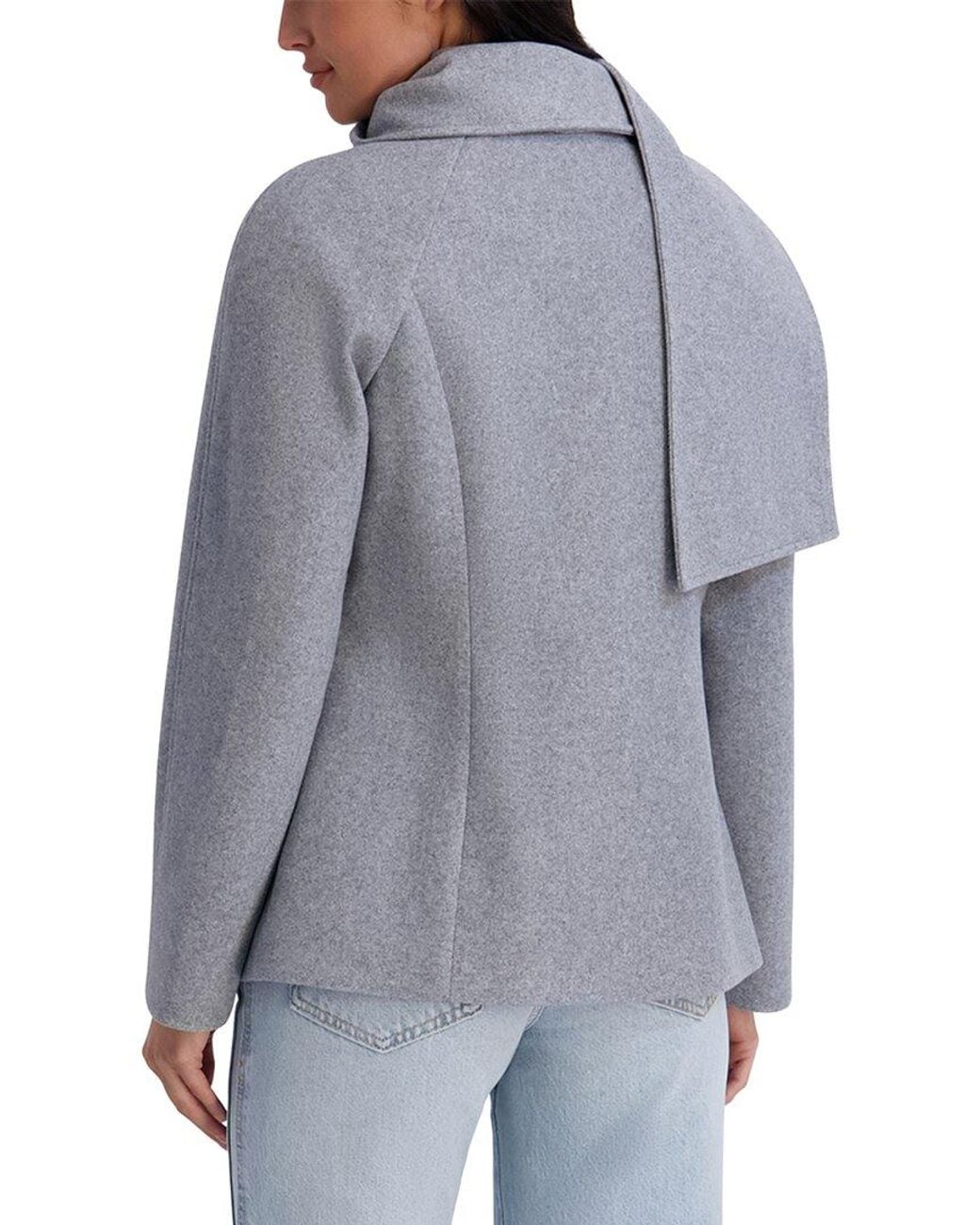 Kensie Gray Scarf Neck Coat