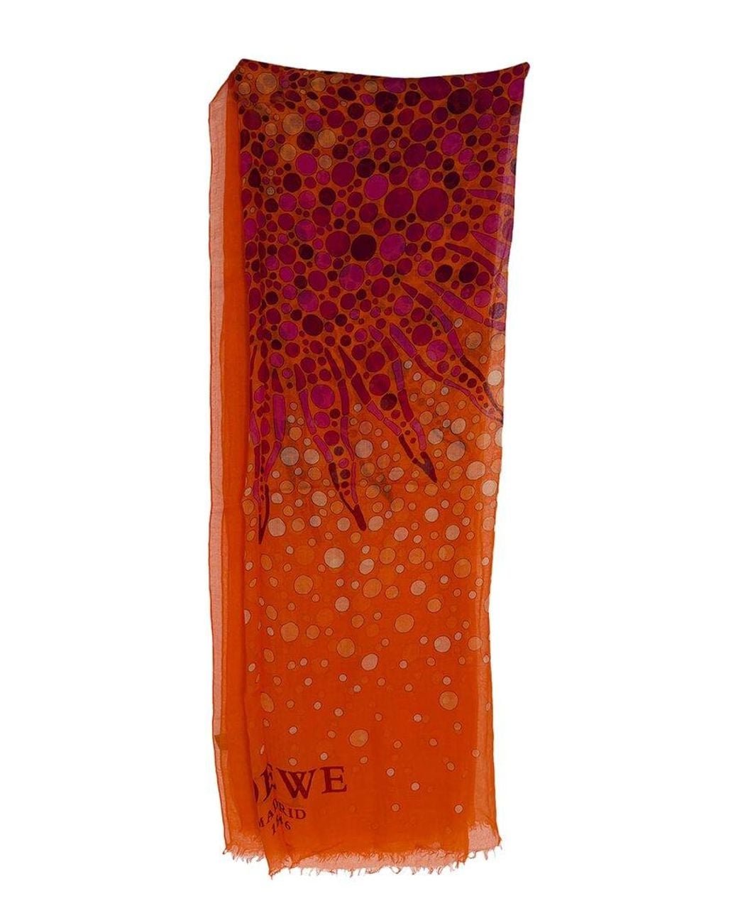Loewe Red Vibrant Print Scarf (authentic Pre-loved)