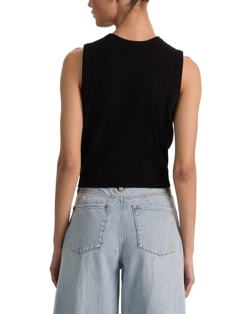 Alice + Olivia Black Loly Cashmere-Blend Vest