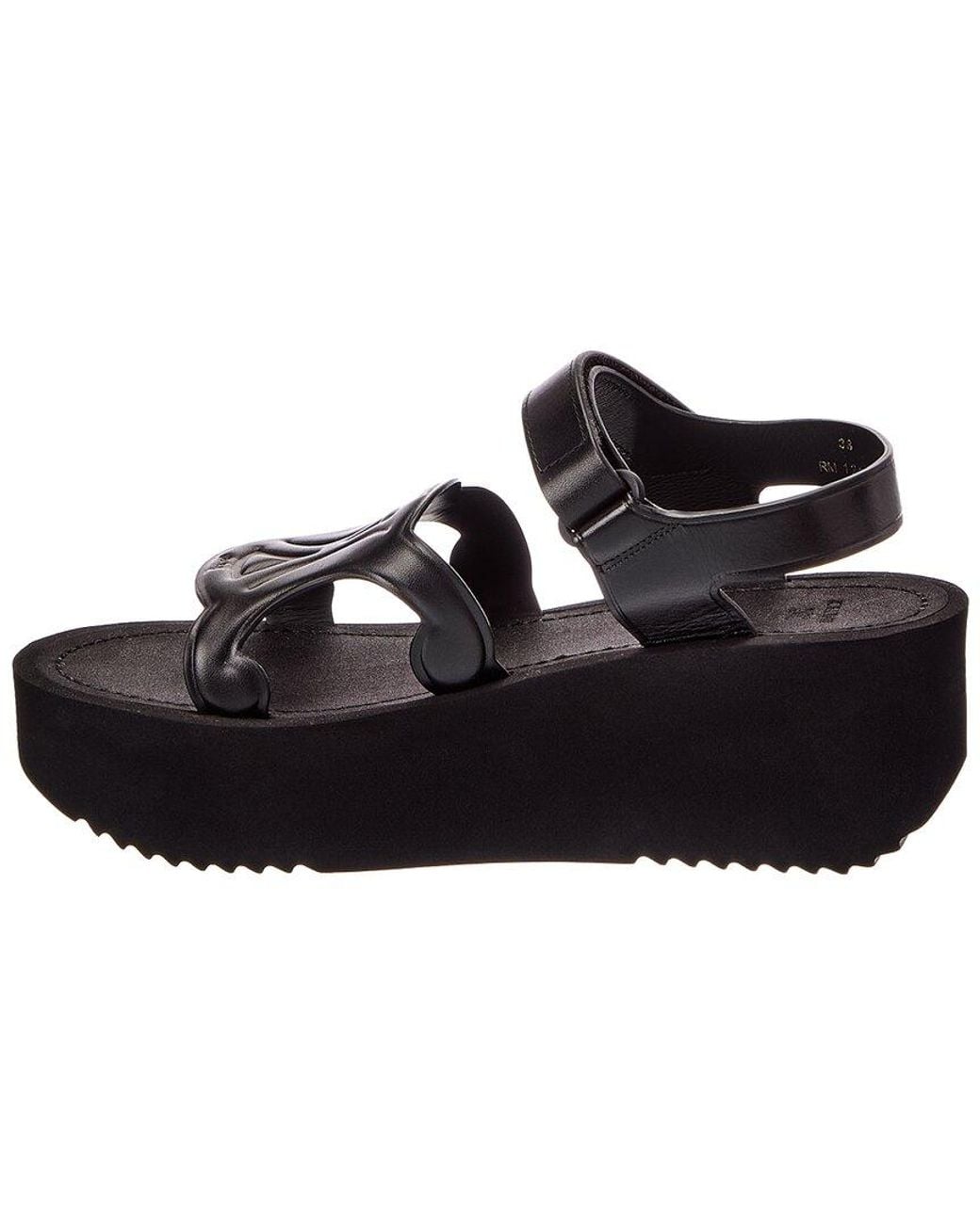 Céline Black Sunny Leather Platform Sandal