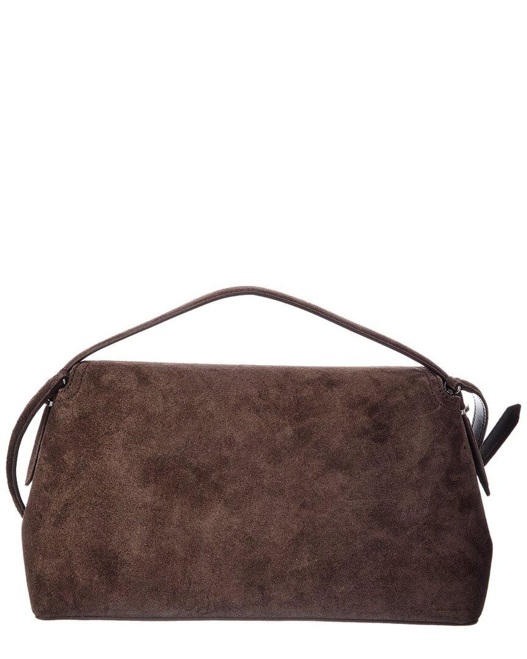Totême Brown T-Lock Suede Satchel