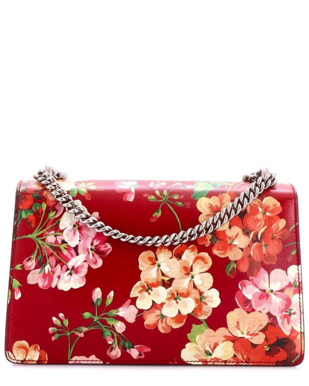 Gucci Red Burgundy Blooms Print Leather Dionysus Bag Small (Authentic Pre-Loved)