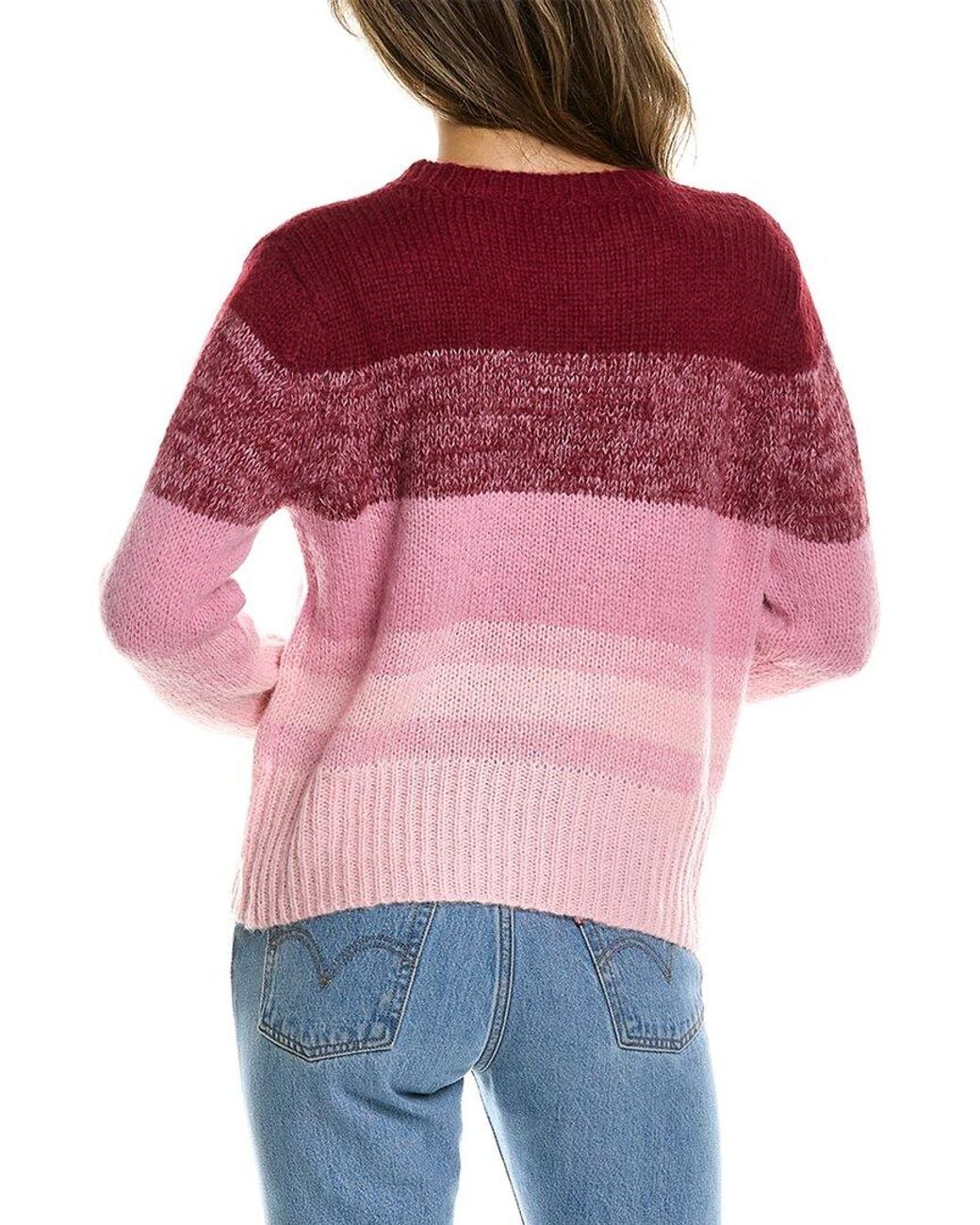 Lea & Viola Red Ombre Wool-Blend Sweater