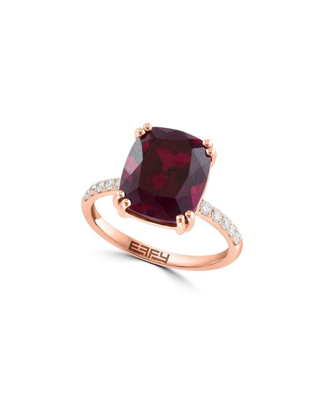 Effy Fine Jewelry Pink 14K Rose.33 Ct. Tw. Lab-Grown Diamond & Lab-Grown Ruby Ring
