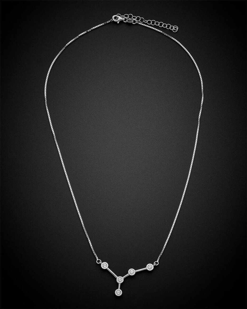 Italian Gold Over Silver Black 18K 1.00 Ct. Tw. Constellation Zodiac Necklace