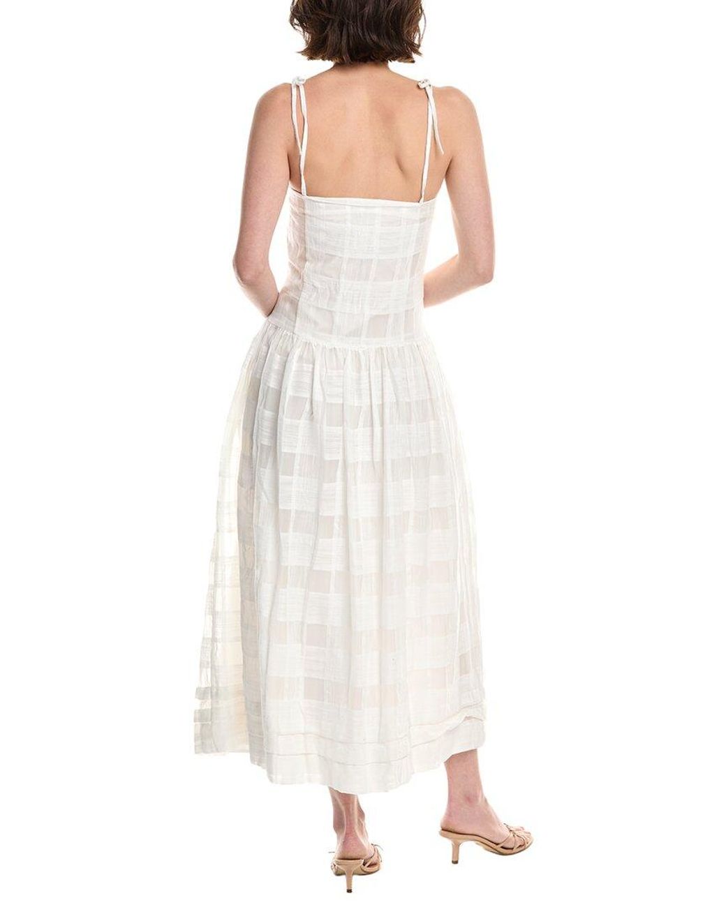 Rag & Bone White Presley Plaid Maxi Dress