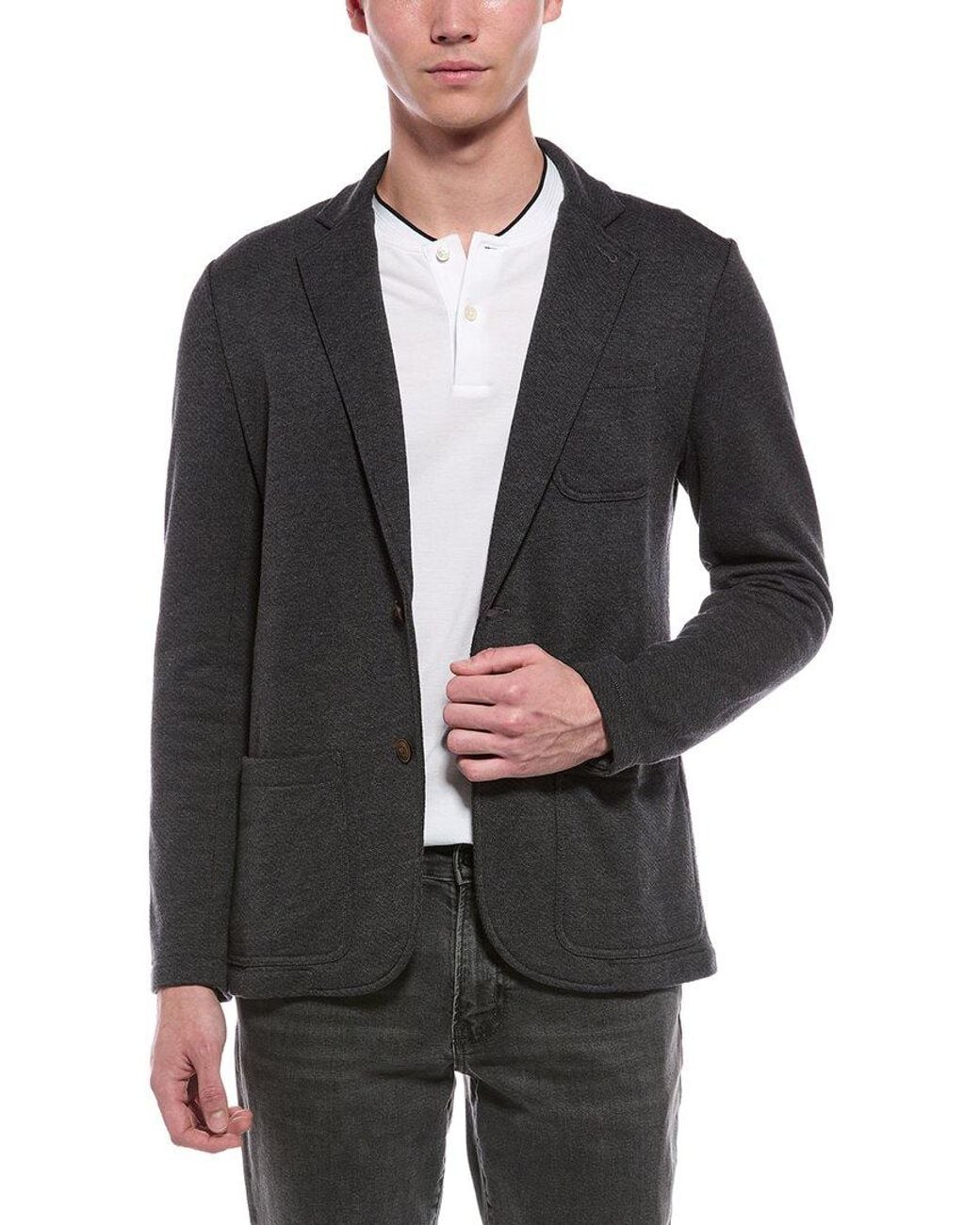 Faherty Brand Black Inlet Knit Blazer for men