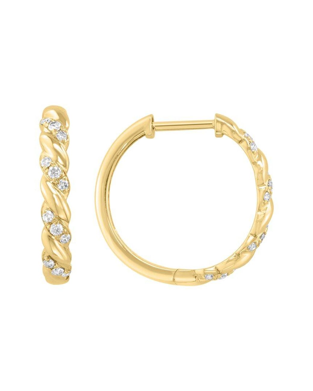 Effy Fine Jewelry Metallic 14K 0.20 Ct. Tw. Diamond Earrings