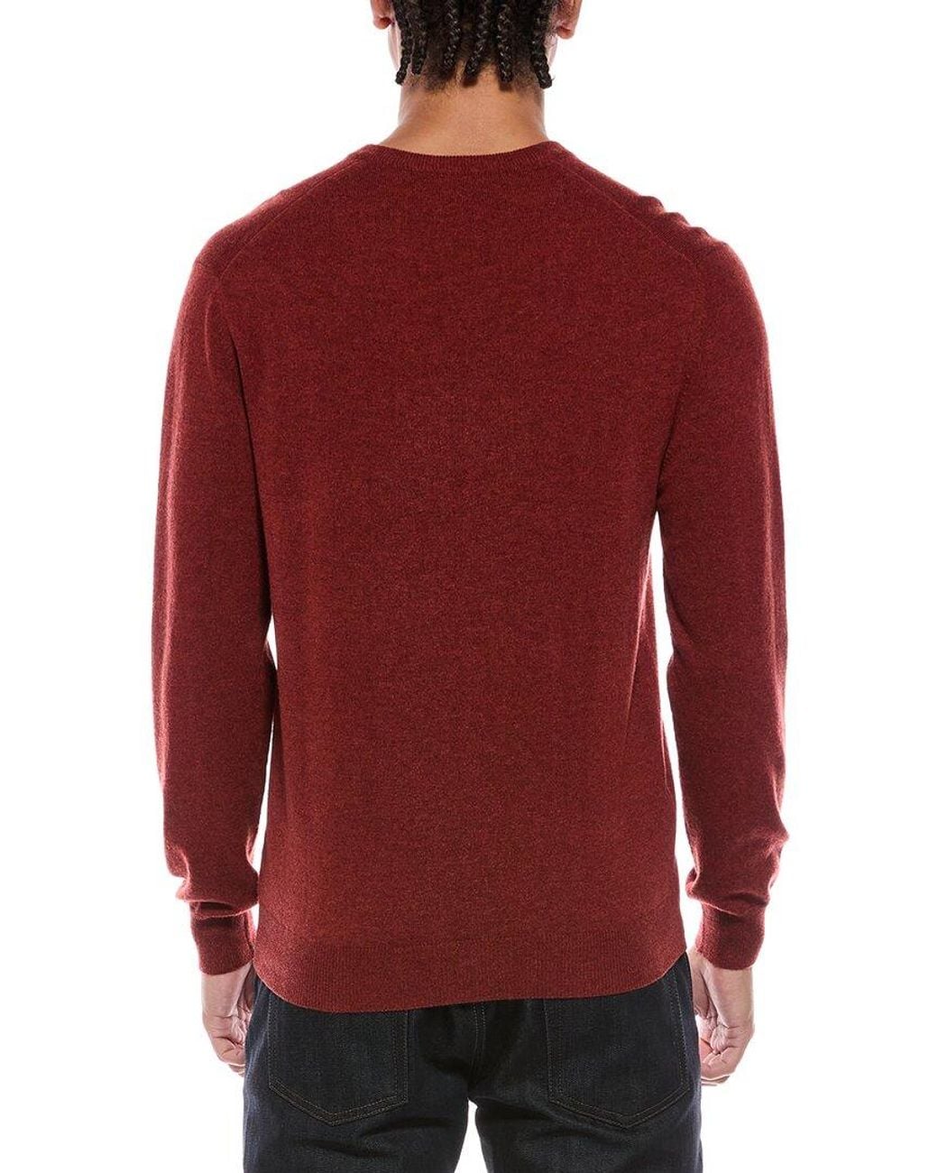 N.Peal Cashmere Red Burlington Cashmere V-Neck Sweater for men